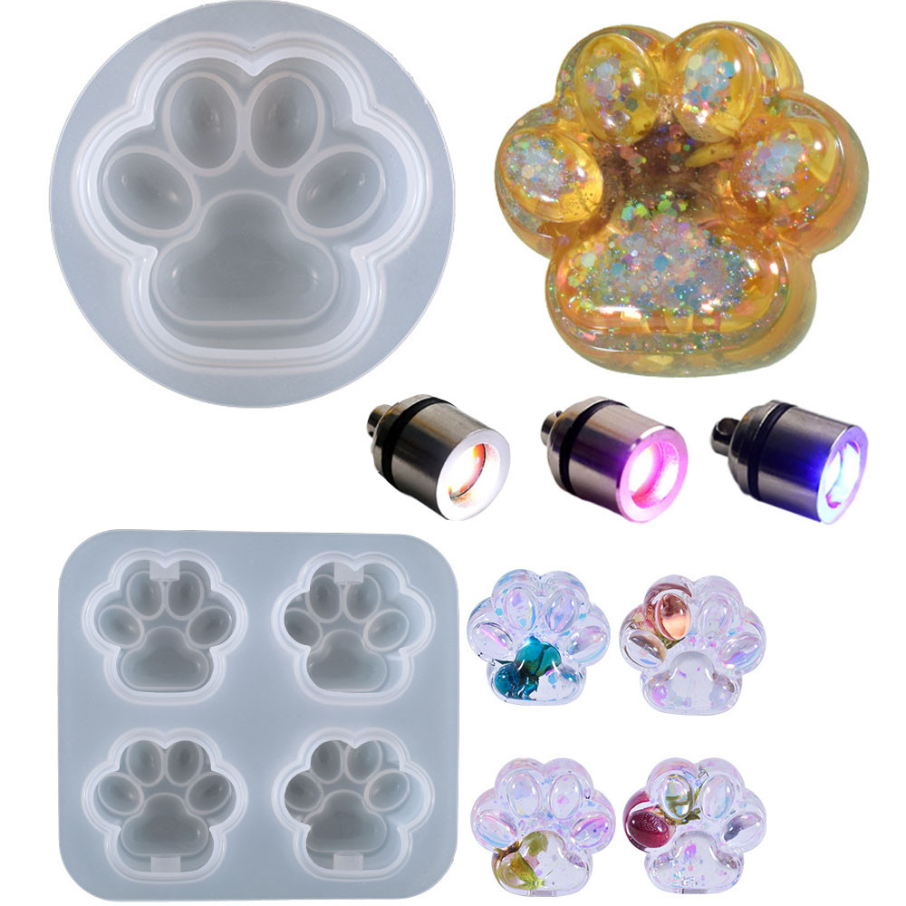 

Cat Bear Paw LED Light Bulb Ornaments Epoxy Resin Mold Cube Silicone Mould DIY Crafts Home Decorations Casting Tools