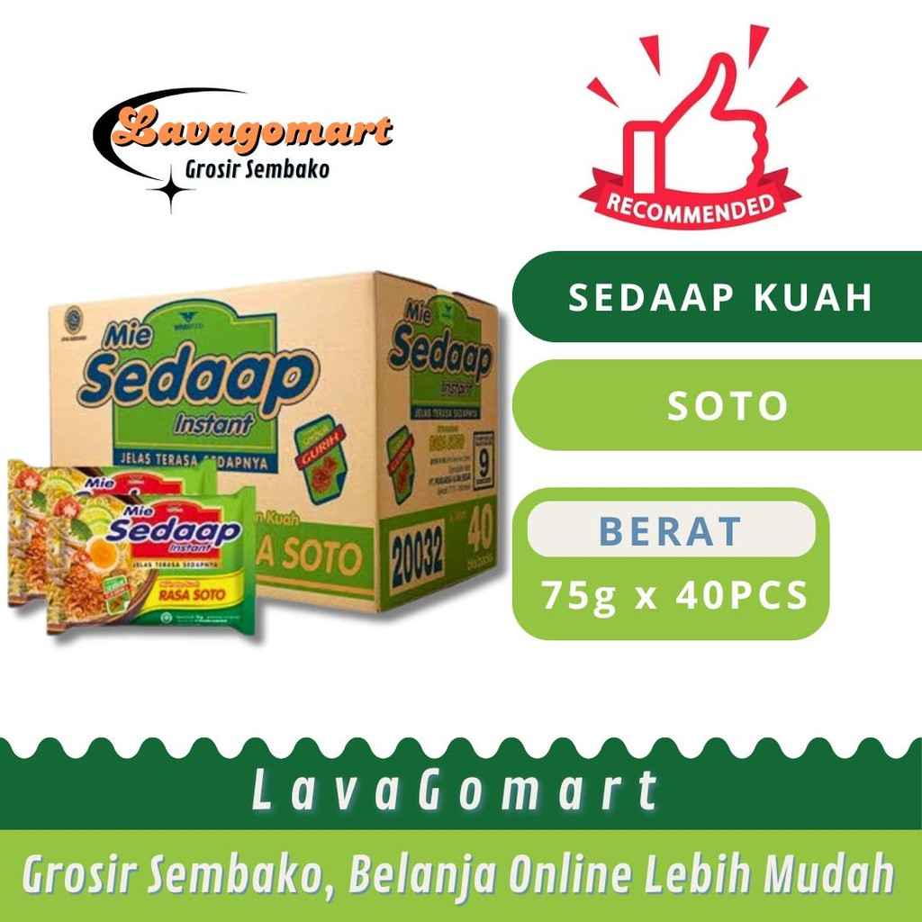 

SEDAAP MIE KUAH SOTO MIE 75g - 1 DUS - LAVAGOMART - BANDUNG