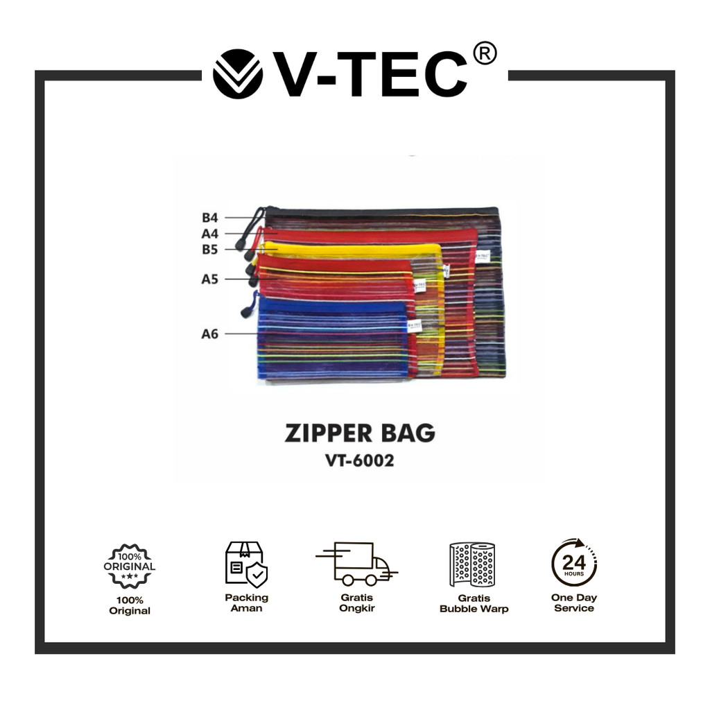 

V-TEC ZIPPER BAG VT-6002 A4 BIRU