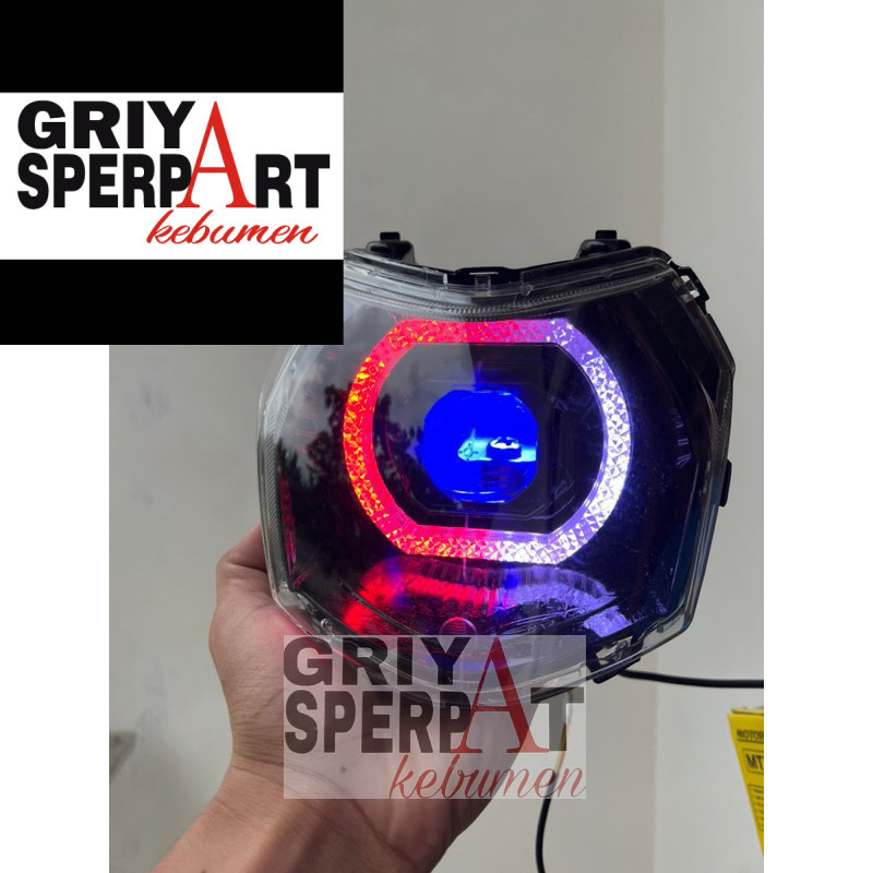 Lampu depan Vega force fi injeksi costome biled billed matrix x1 RGB ganti warna via HP