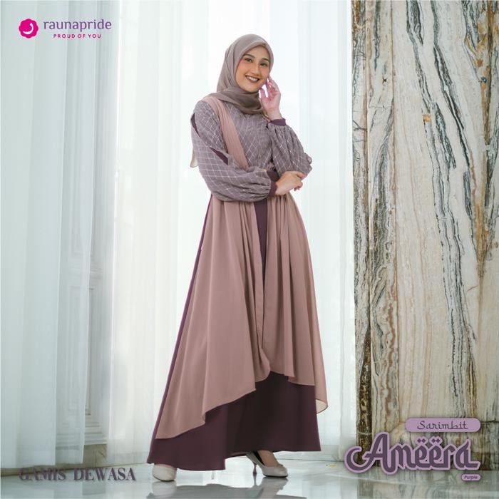 Rauna Pride - Baju Keluarga Rauna - Sarimbit Ameera - Purple - Rauna Collection - Set Gamis Koko Mus