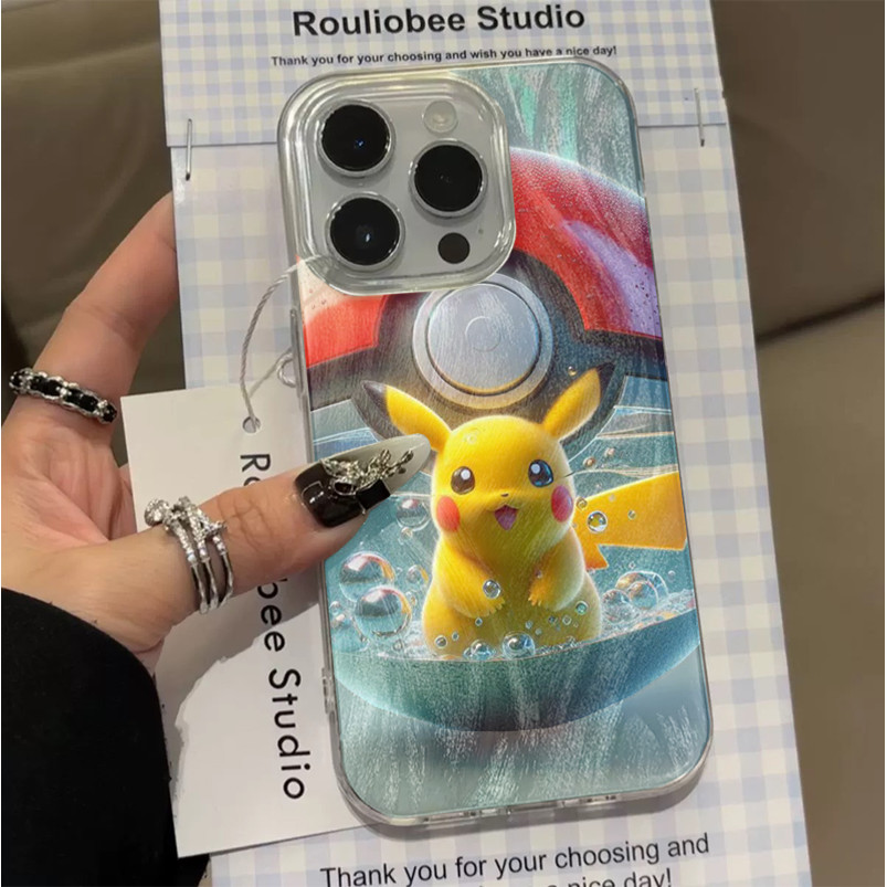 Casing Keluar dari Poke Ball Pikachu TPU Samsung IPhone OPPO VIVO Samsung a15 a55 s24 s25 ultra a02 