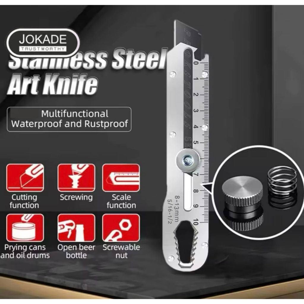 

Pisau Cutter Stainless 9IN1 Multifungsi Tahan Karat Anti Karat Bahan Kuat Tebal Bagus Multifungsi