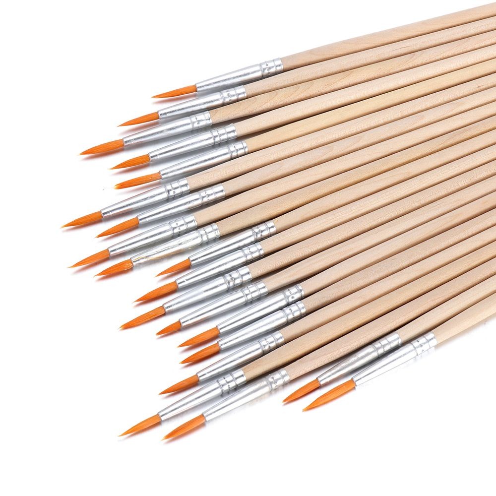 

10pc Wood Handle Hook Line Pen Paint Brushes Watercolor Calligraphy Acrylic Oil Painting Drawing Brush Art Supplies Painting Pen
