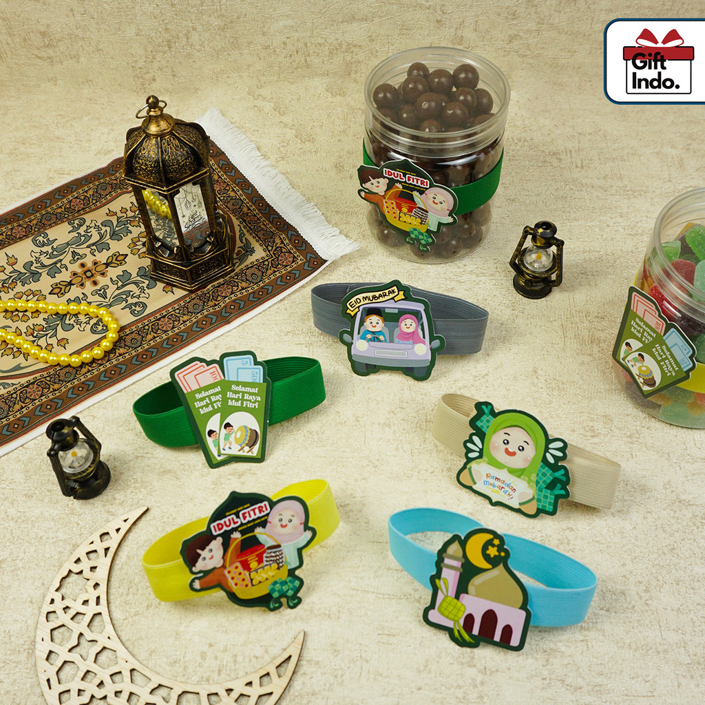 

Hiasan 5 Pcs Karet Toples lebaran Idul Fitri Karet Dan Hangtag Toples Kue Kering Aksesoris Lucu