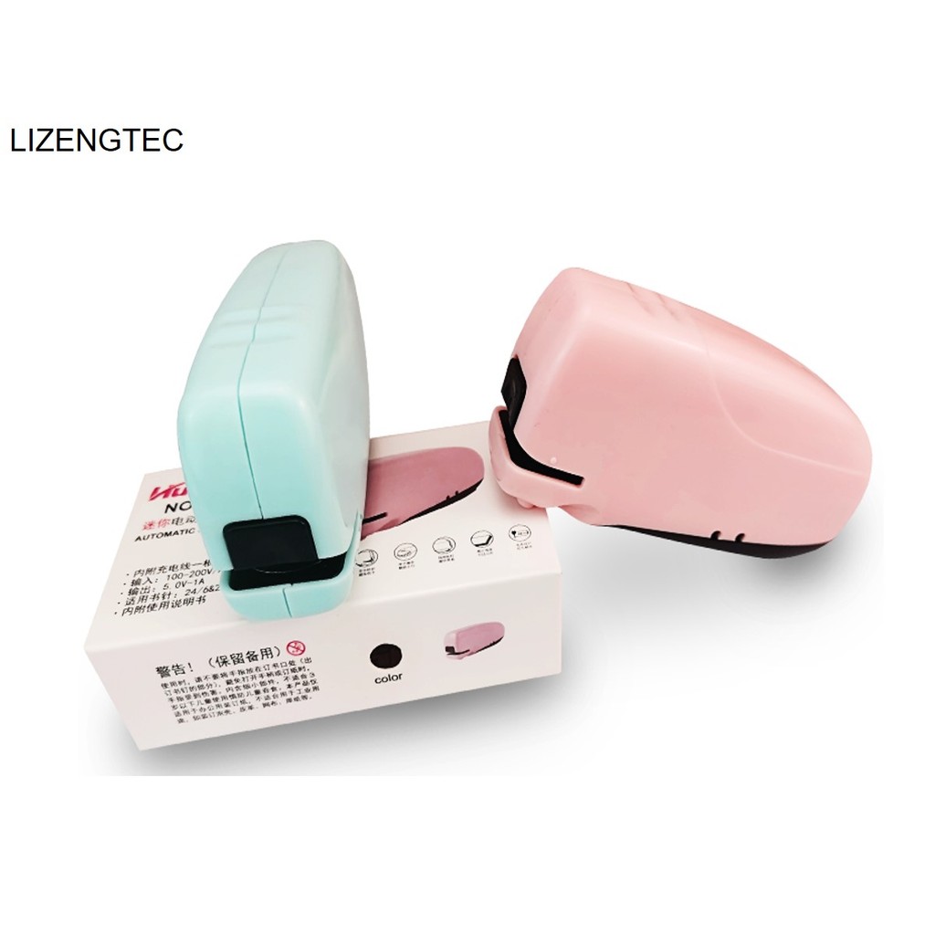 

LIZENGTEC Electricity Rechargeable Fully Automatic Stapler With 1000 PCS Staples For School Office Factory