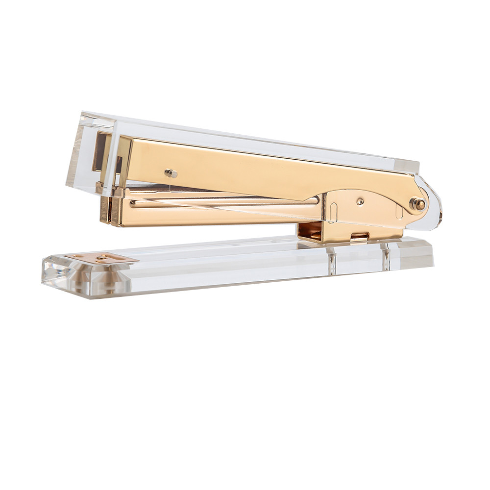 

Clear Gold Acrylic Stapler Fits Full Strip of Standard Staples