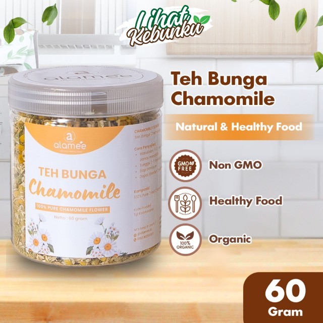 

ALAMEE Teh Chamomile Kering Camomile Tea Flower Bunga Kamomile Dried Flower Organik 60gr LIHAT KEBUNKU