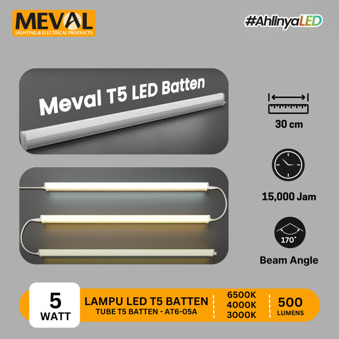 MEVAL Lampu LED T5 Batten