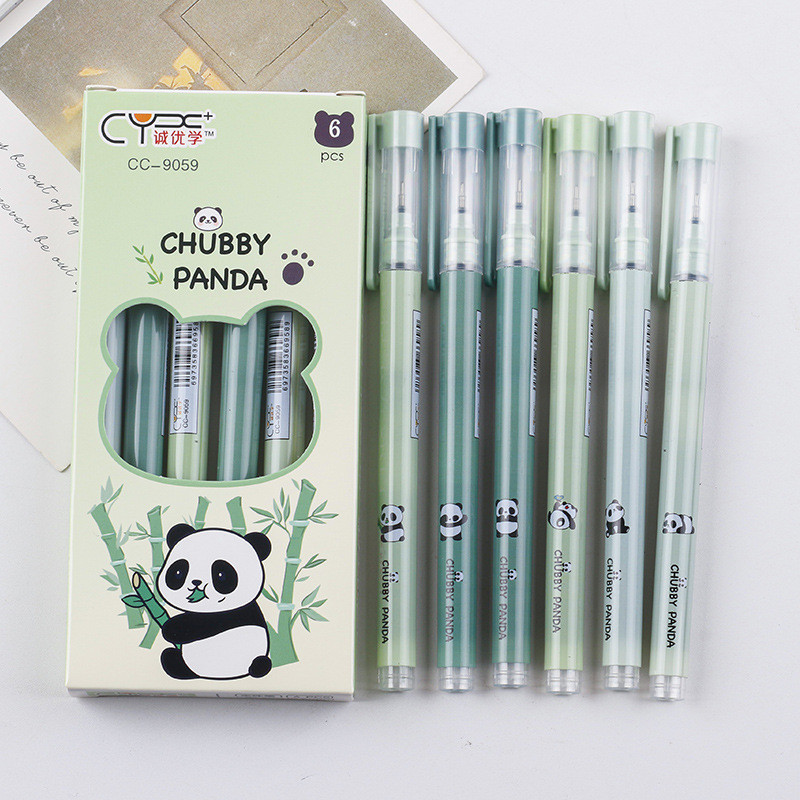 

TERFAVORIT PULPEN GEL 0,5 MM MOTIF PANDA CHUBBY KAWAII TINTA HITAM ISI 6 PCS