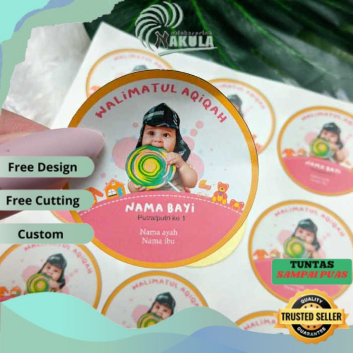 

NKL 2-4 Stiker Bulat Label Tasyakuran Aqiqah Sticker Nama Anak Bayi Ucapan Kelahiran Akikah