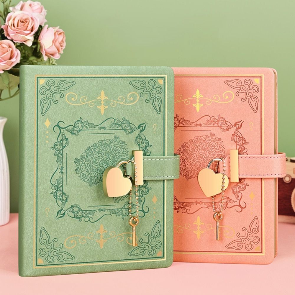 

Personal B6 Diary Book with Lock 288 Pages Memo Notebook Dirt-proof PU Leather Word Book Girls Writing Pads