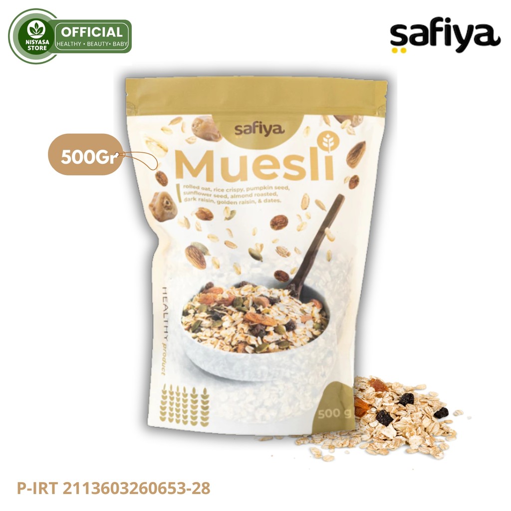 

Safiya Muesli Fruit & Seed 500 Gram Sereal Sarapan Sehat Oatmeal Original
