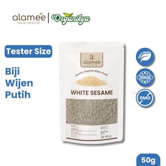 

ALAMEE Wijen Putih White Sesame Seed Bumbu Dapur Organik Masak Rempah Tanpa Campuran 50g organikya