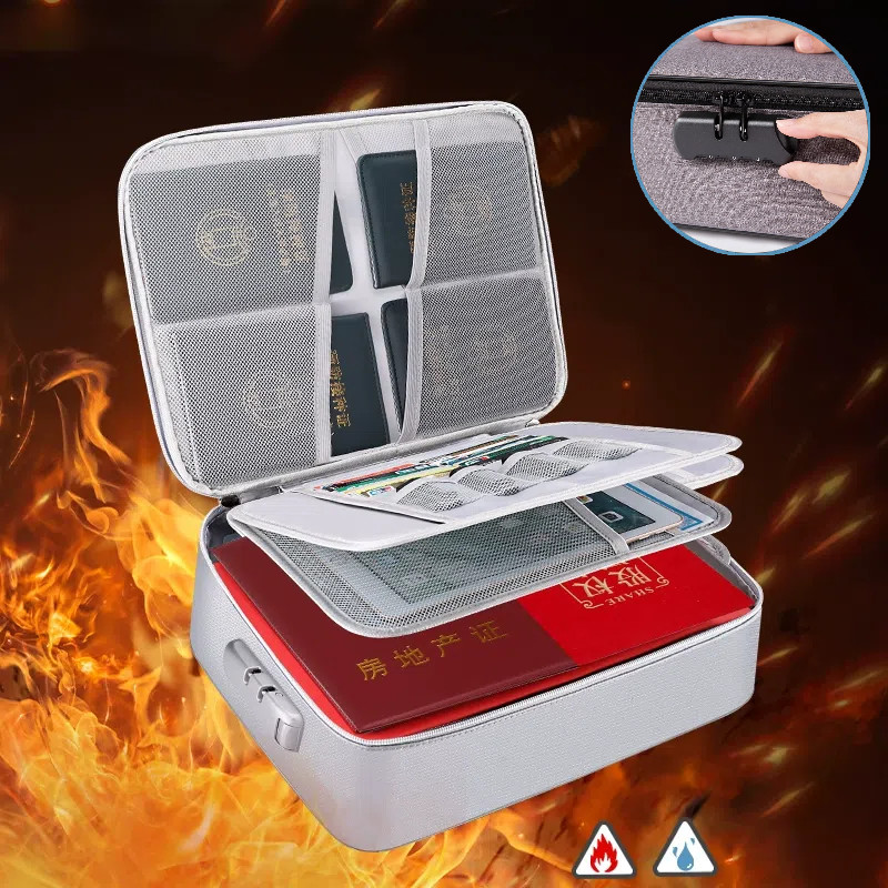 Tas dokumen tahan api dan tahan air/tas penyimpanan/tas penyimpanan dokumen/tempat penyimpanan dokum