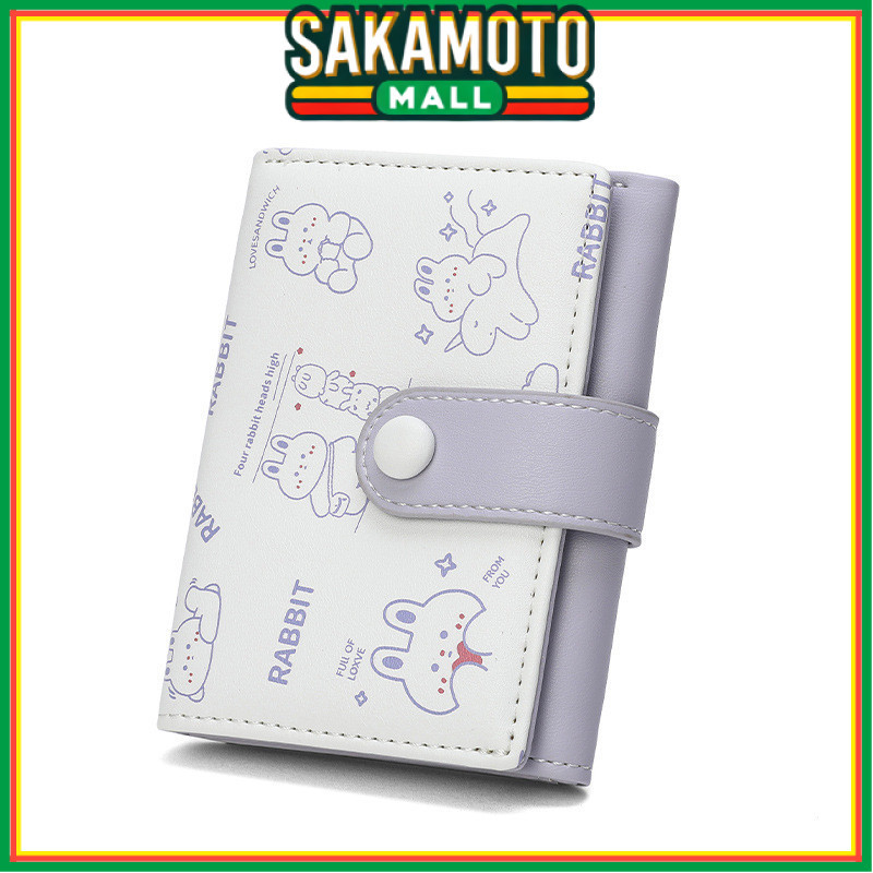 DOMPET LIPAT WANITA MINI KOREA KULIT UNGU LILAC LUCU THAQANA WA736P5 KECIL SLOT KARTU RESLETING UANG