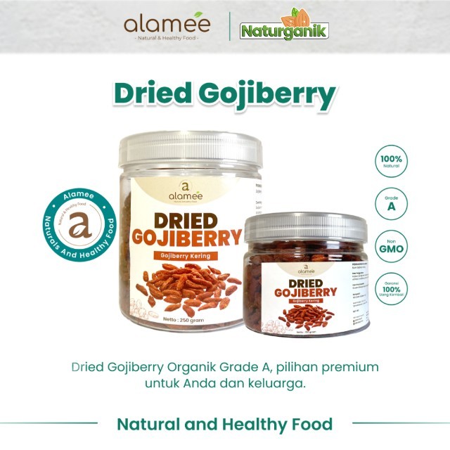

ALAMEE Gojiberry Kering Cemilan Buah Sehat Rendah Kalori Dried Gojiberry Buah Kici Kering 250gr Naturganik