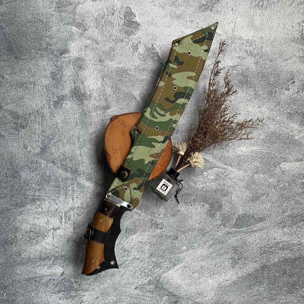 GOLOK kerja kebun patimura loreng mini full tang baja per Hq