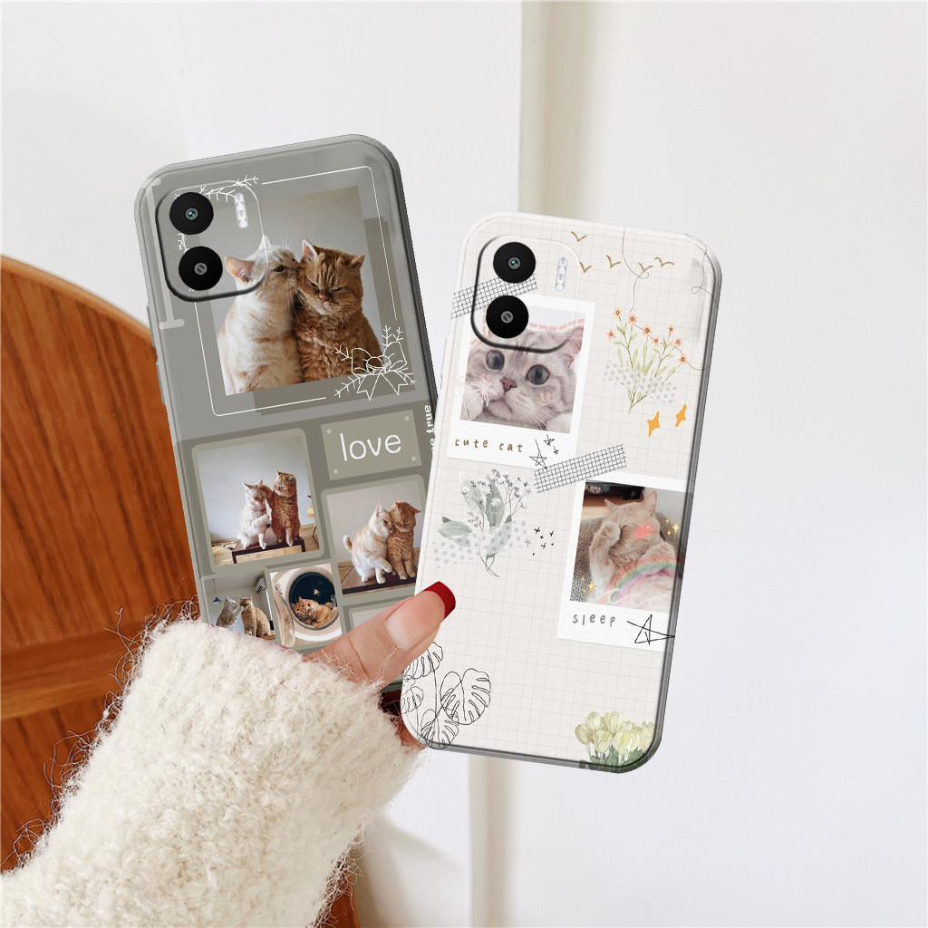 [Fmm1] Softcase Xiaomi Redmi A1 2022 / A2 2023 Casing Motif Kucing Bumper Pelindung Hp  Silikon Tpu 
