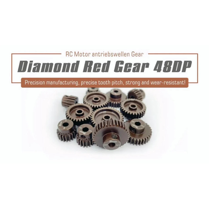 Pinion Diamond Red 48DP 13T-35T ROCKET Motor Gear