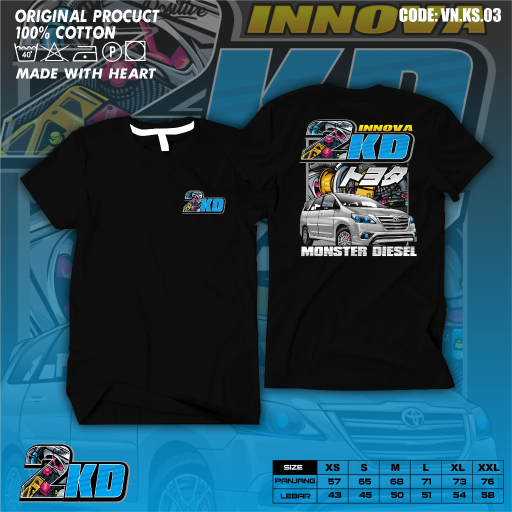 Kaos Racing  INNOVA 2KD Baju Distro Pria INNOVA 2KD T-Shirt Otomotif INNOVA