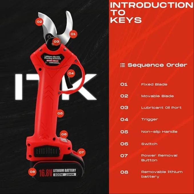 Electric Pruning Shears with 1 Inch Cutting Diameter, Cordless Pruning Shears, Professional Electric