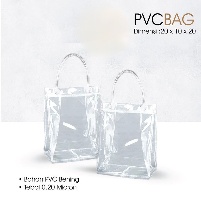 

tas mika bening 20x10x20 gantungan selang pakai kancing