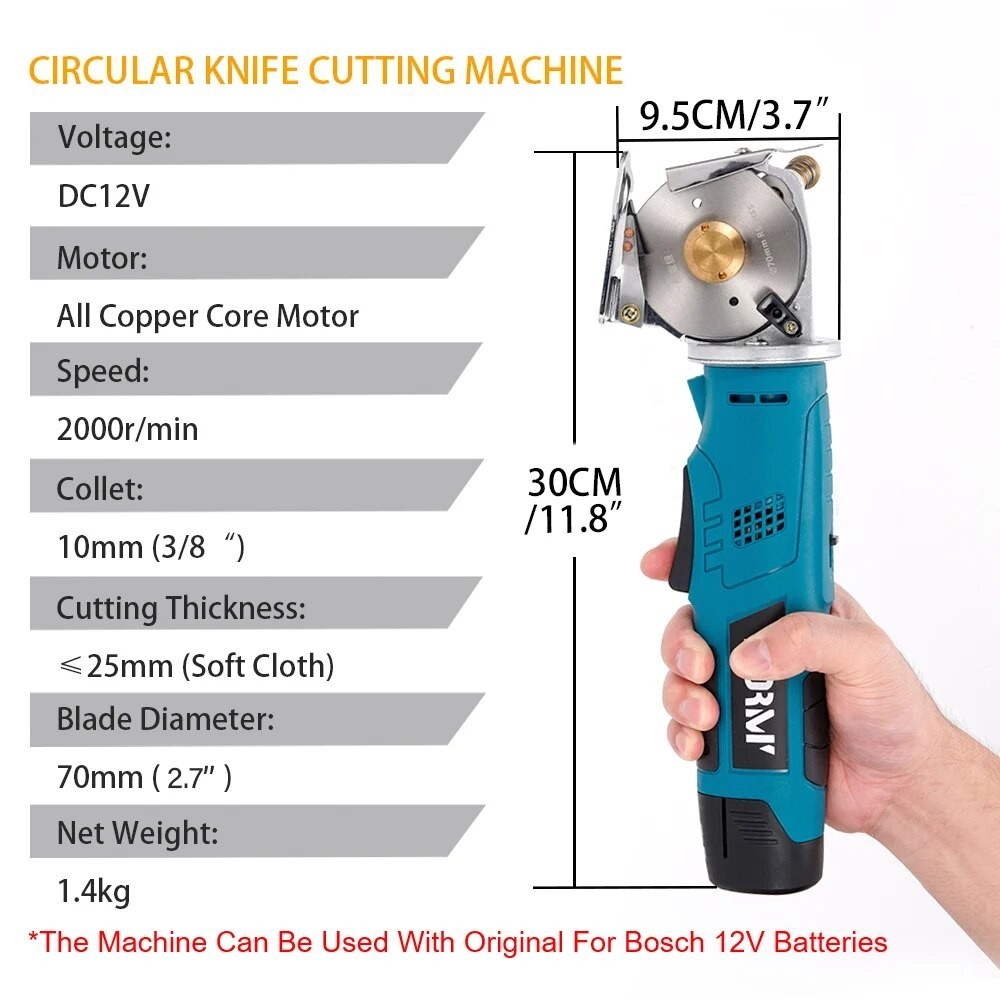 

Hormy 12V Electric Tailoring Scissors For Bosch Lithium Battery Sewing Scissor Cloth Suitable Leather Paper Etc Cutting Tool Kit