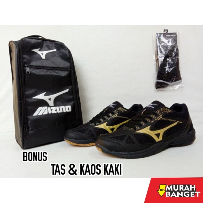 Sepatu olahraga- Sepatu Badminton Mizuno Sky Blaster sepatu Mizuno Bonus Tas + kaos kaki sepatu bulu