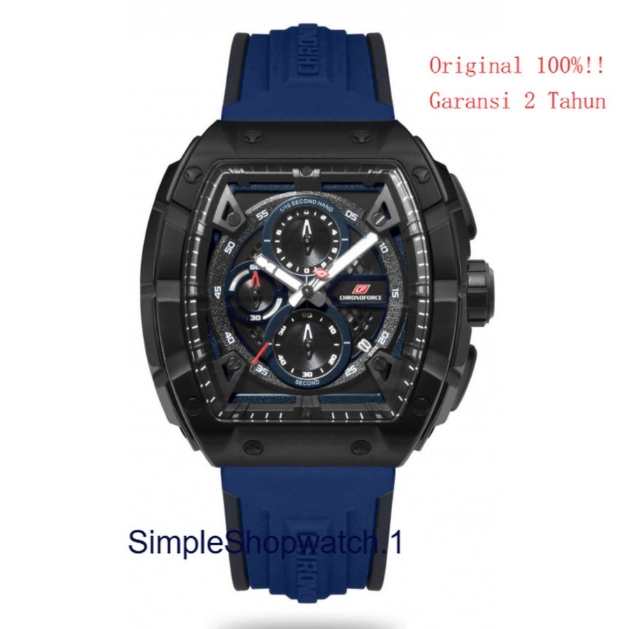Original 100% Jam Tangan Pria Chronoforce CF5336MB Blue + Free Tali CF5336 Garansi resmi 2 Tahun