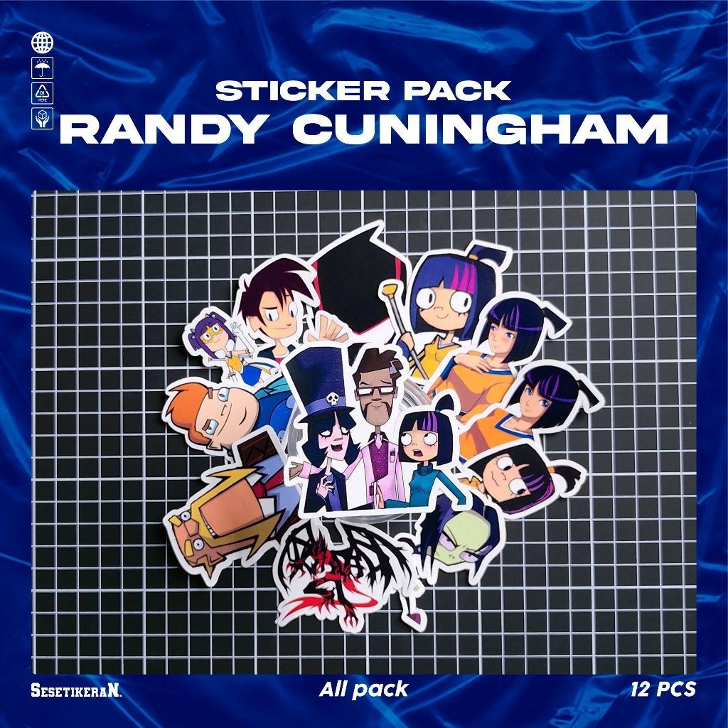 

COD✨ Sesetikeran Stiker Pack Kartun Lucu Randy Cunningham 9th Grade Ninja Untuk Koper Laptop Skateboard