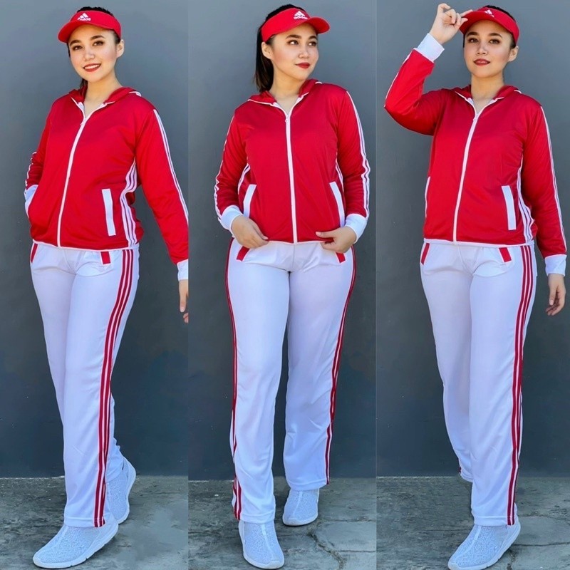 Baju Olahraga Keren Modis Model Terbaru 2024 / Stelan Baju Senam Zumba Aerobic Indoor Outdoor Merah 
