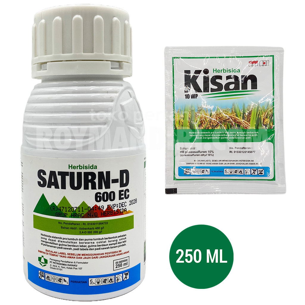 Herbisida Selektif Padi Saturn-D 600EC @250 ml plus 1 Kisan @25 gram
