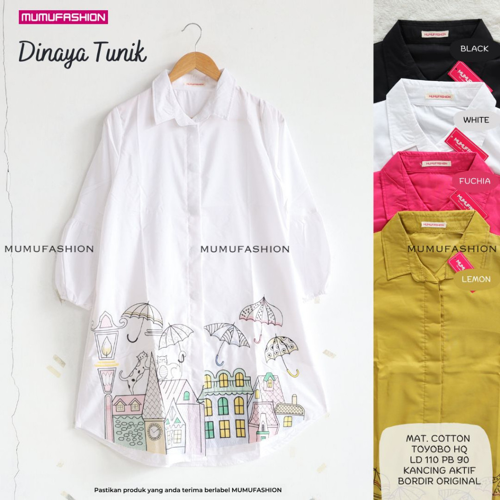 MC- Atasan Wanita Bordir Dinar Tunik / Dinaya tunik by Mumu Fashion/ GAMIS MODEL BARU MURAH
