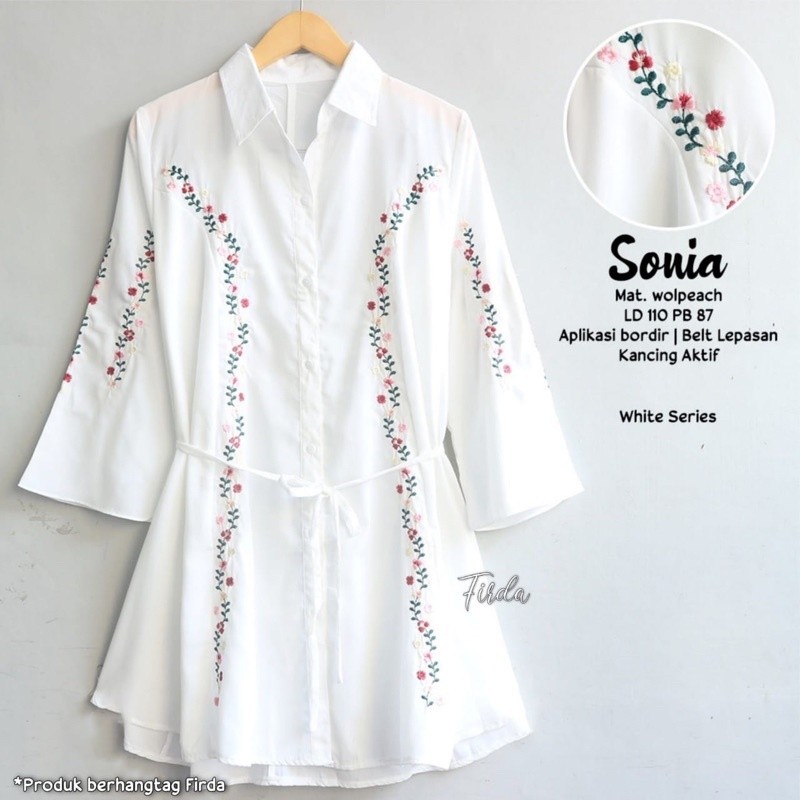 Tunik wanita busui mewah bordir bunga cantik kekinian terbaru. Tunic premium motif Sonia firda/ GAMI