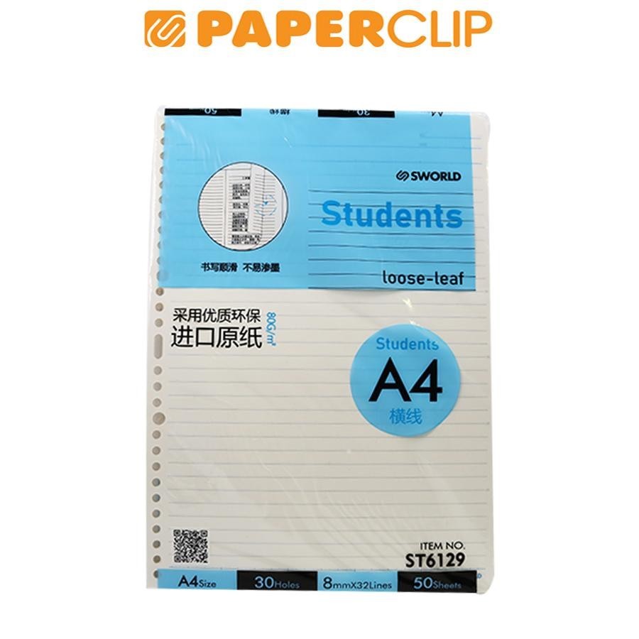 

LOOSE LEAF A4 SWORLD STUDENTS ST6129 30H 50P LINED