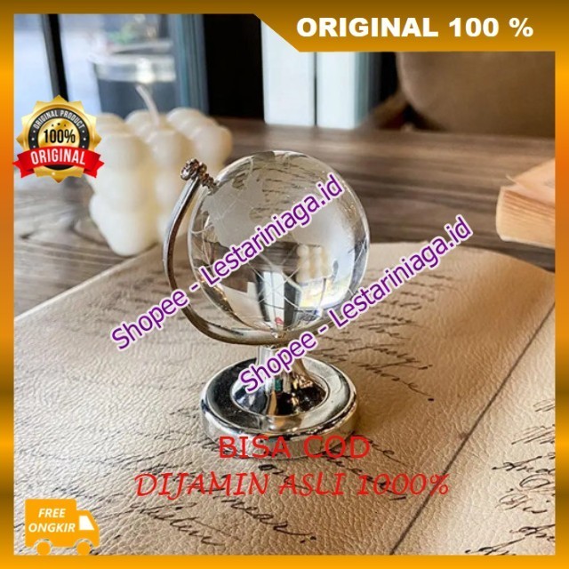 BELI 1 DAPAT 3 Bola Dunia Hiasan Meja Globe Kristal Mini Dekorasai Meja ORIGINAL