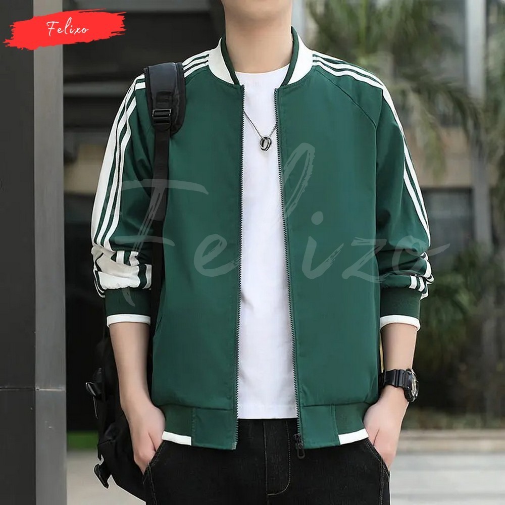 Jaket Pria Casual Tracktop Distro Premium Bahan Fleece Tebal Gramasi 280 Jacket Olahraga Olah Raga S