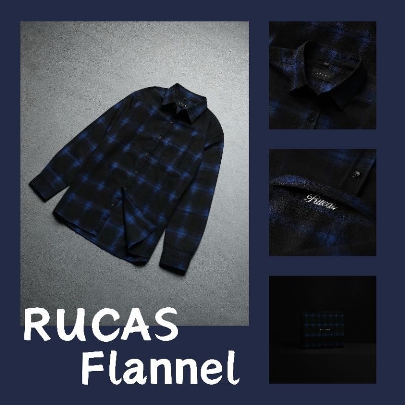 PROMO rucas hand painted blue sapphire flannel / rucas flannel / rucas flannel blue sapphire / rucas