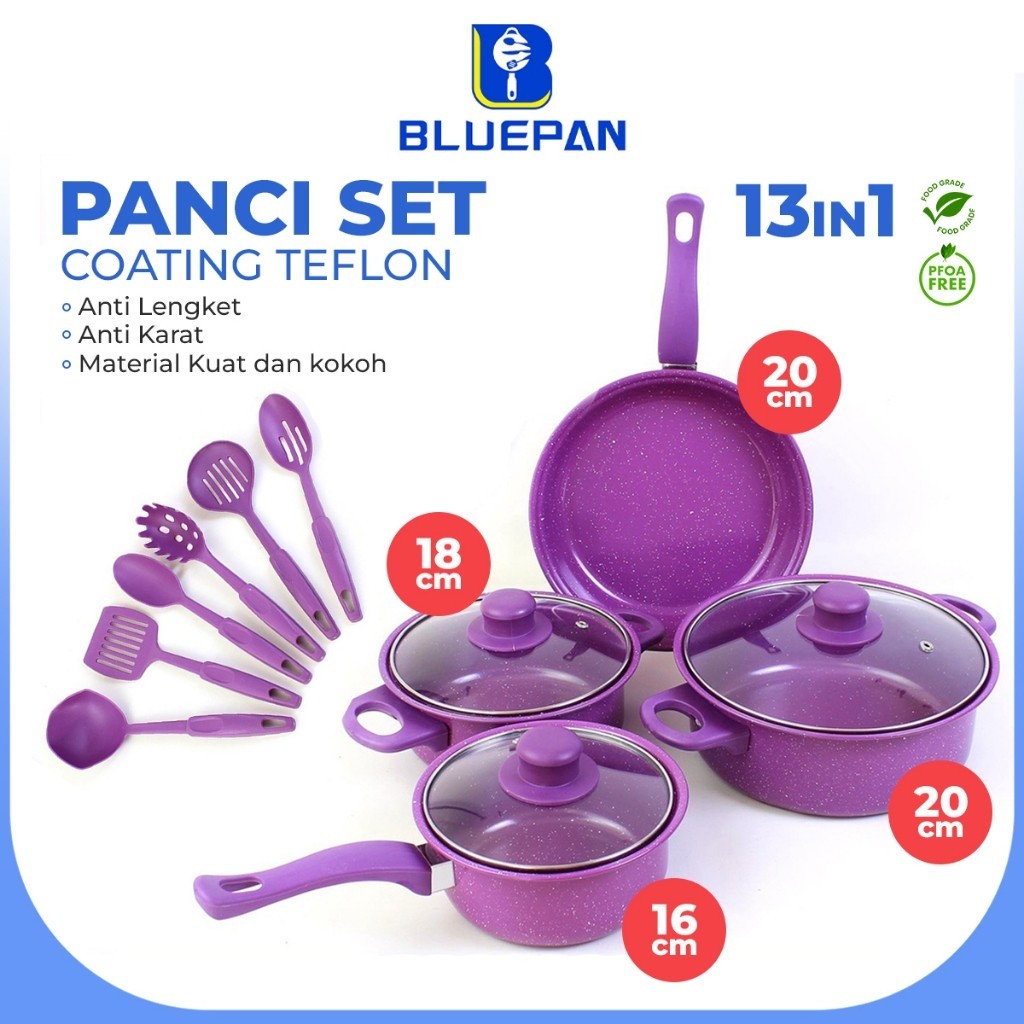 Panci Set Wajan Penggorengan Spatula Set Isi 13Pcs 1 Set Frypan Saucepan