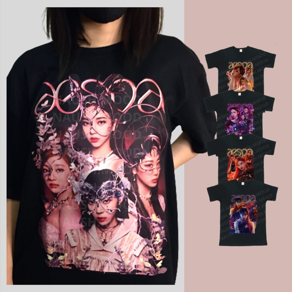 Original Design AESPA -  VINTAGE INSPIRED OVERSIZED SHIRT(KARINA/ NINGNING/ WINTER/ GISELLE)