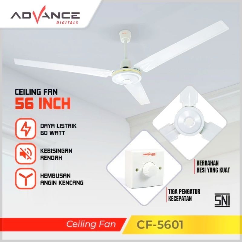 Kipas Angin Gantung Advance CF-5602 CF-5601 CEILING FAN BESI