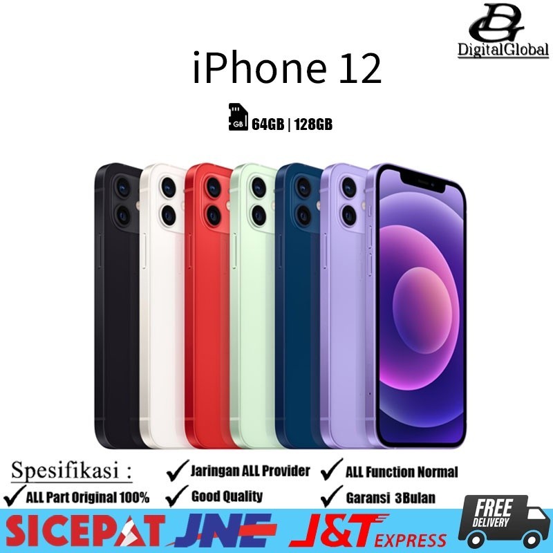 iPhone  Second 12 64GB 128GB 256GB Second Original 100% Second Mulus Fulset