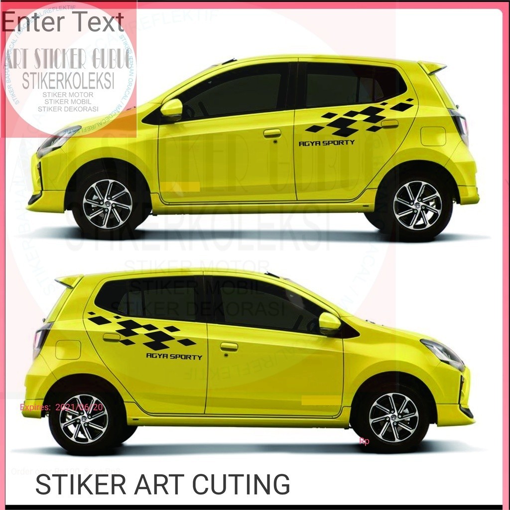 STIKER CUTTING MOBIL STRIPING LIS VARIASI STIKER MOBIL Stiker Agya Trd Sport Lis Variasi Sticker Mob