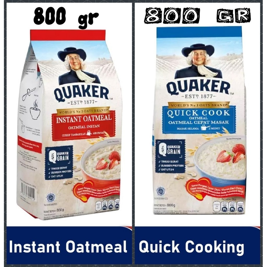 

Quaker Quick Cooking Oatmeal Quakers Instan Oat 800 gr