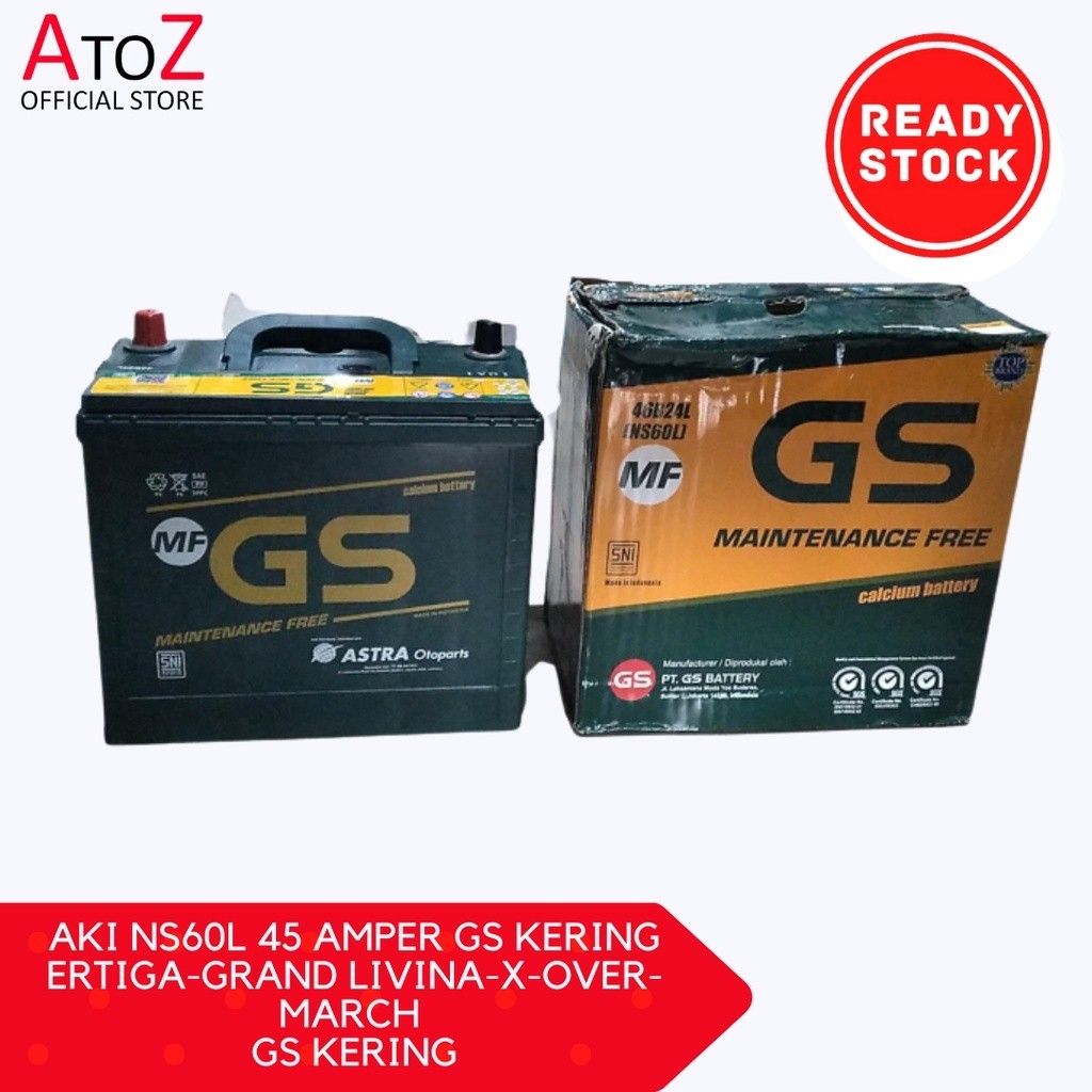 AKI NS60L 45 AMPER GS KERING ERTIGA-GRAND LIVINA-X-OVER-MARCH GS KERING