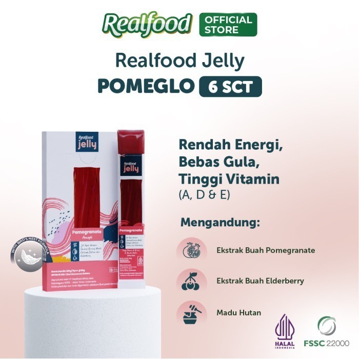 

Realfood Jelly Pomeglo Sarang Burung Walet + Kolagen, 6 pcs