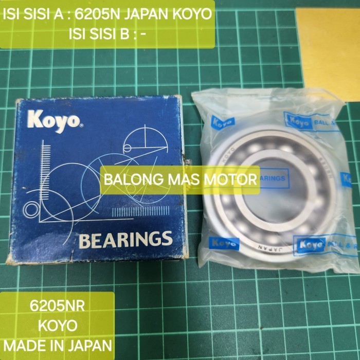 BEARING MOBIL LAKER 6205NR KOYO MADE IN JAPAN ( 6205N JAPAN KOYO ) 1PC