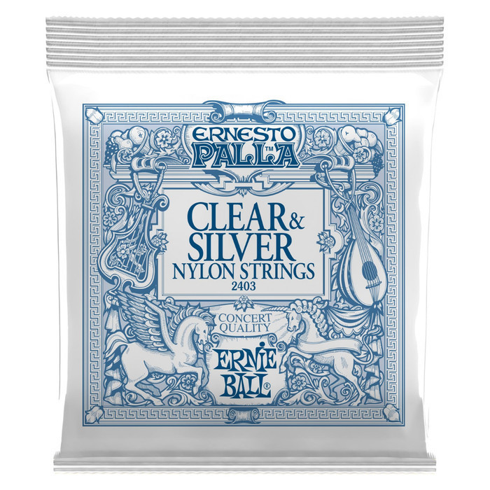 ERNIE BALL 2403 ERNESTO PALLA CLEAR & SILVER NYLON CLASSICAL GUITAR