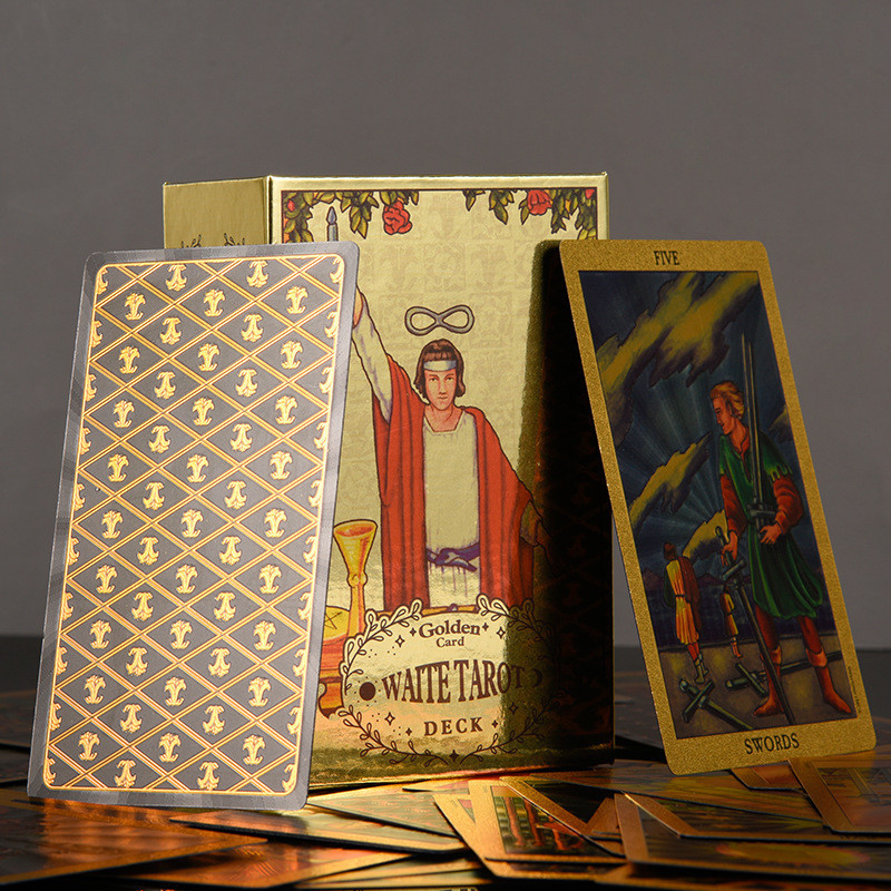 The Golden/Silver Waite Tarot Card 78 Sheet Full English High Quality Tarot Deck Board Game Cards fo